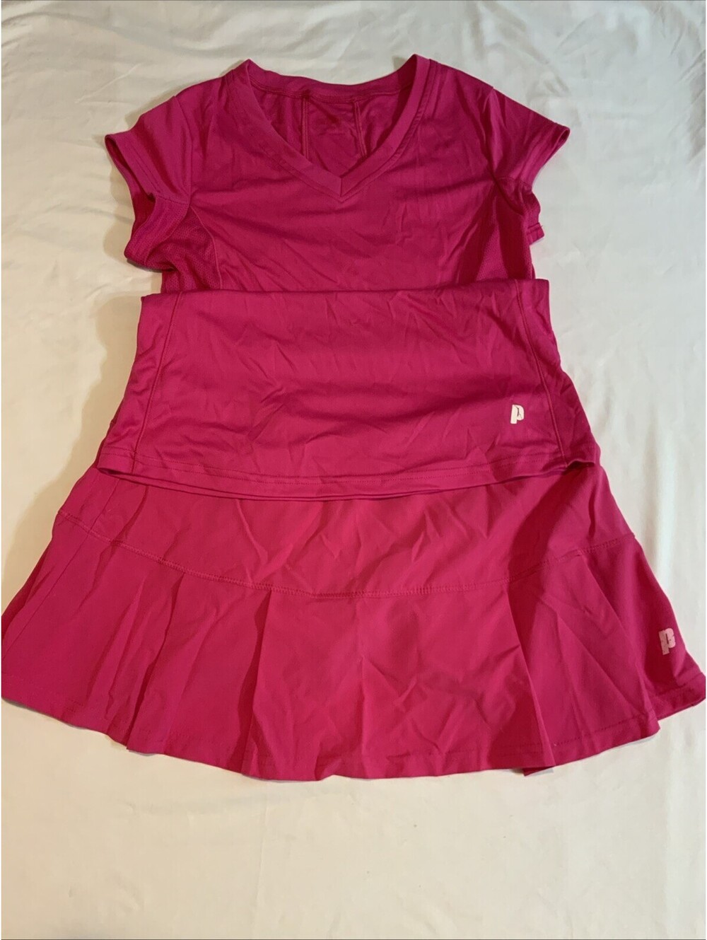 Prince Woman’s Pink Tennis Shirt And Skirt Size M Cleaned Good Shape